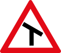 Skewed T-junction ahead