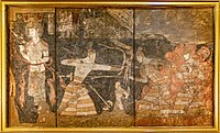 Panjikent mural (6th-7th century CE). National Museum of Antiquities of Tajikistan