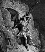 Gambaran Setan, antagonis John Milton Surga Yang Hilang sekitar 1866