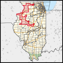 Description de l'image Illinois's 17th congressional district (since 2023).svg.