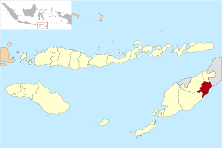 Peta Kabupatén Malaka ring Nusa Tenggara Timur