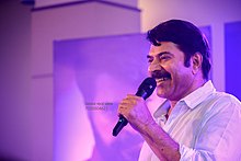 Portrait photo of Mammootty at Successful party of Abdrahaminte Santhathikal