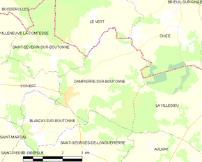 Poziția localității Dampierre-sur-Boutonne