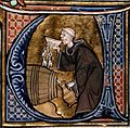 Image 30Monastic cellarer tasting wine, from Li Livres dou Santé (French manuscript, late 13th century) (from History of wine)