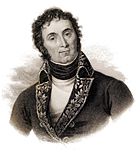 Black and white print shows a curly-haired man wearing a dark military uniform of 1790s vintage.