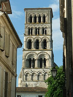 Bell tower of Angoulême Cathedral, Charente, SW France