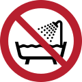 P026 – Ne pas utiliser ce dispositif dans une baignoire, une douche ou dans un réservoir rempli d'eau