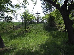 Крест в месте погребения шведов после сражения