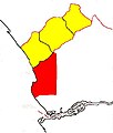 Kabindas provices kartē Kabindas pašvaldība iezīmēta sarkanā krāsā