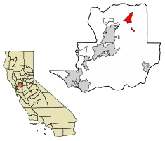 Location of Dixon in Solano County, California