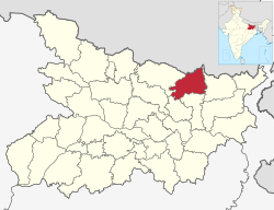 Location of Supaul district in Bihar