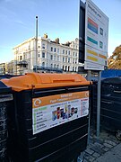 Sorted recycle bins in Brighton, United Kingdom