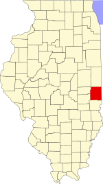 Edgar County's location in Illinois