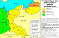 Fostele teritorii germane și împărţirea administrativă (cu galben)