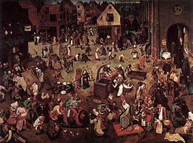 A luta entre o Carnaval e a Quaresma. 1559. Museu de História da Arte em Viena, Viena.