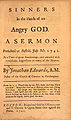 Image 3Jonathan Edwards' 1741 sermon "Sinners in the Hands of an Angry God" (from First Great Awakening)