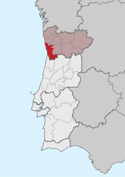 Localização da Área Metropolitana do Porto (NUTS III) em Portugal.