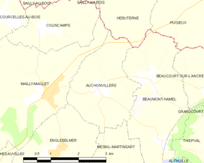 Poziția localității Auchonvillers
