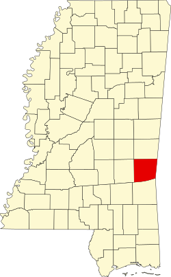 Karte von Clarke County innerhalb von Mississippi