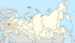 Moskva oblast på kartet over Russland