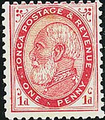 El primer sello de Tonga, 1 penny, (1886).