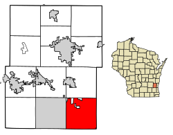 Location of Germantown in Washington County, Wisconsin.
