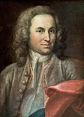 disputed portrait of the young Bach, with brown curled hair, dressed festively
