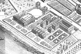 Le palais Bourbon et l'hôtel de Lassay, sur le plan de Turgot (1739).