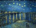 Vincent van Gogh: «Stjernenatt over Rhône», malt i Arles september 1888