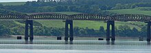 Colour photograph of the central section of the second Tay Bridge