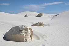 Dunes made of small crystals of gypsum, White Sands National Park