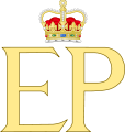 One example of a dual cypher for Queen Elizabeth II and Prince Philip, which appeared on a 1972 coin commemorating their 25th wedding anniversary