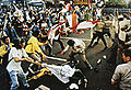 Image 43University students and police forces clash in May 1998 (from History of Indonesia)