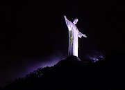 Christ the Redeemer at night