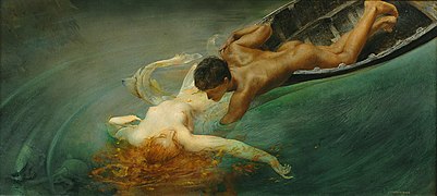 La sirène et le pêcheur, chef-d'œuvre de 1893 de Giulio Aristide Sartorio.
