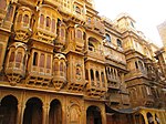 Patwon ki Haveli, Jaisalmer. Rows of sandstone haveli in Rajasthan