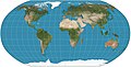 Image 15 Robinson projection Map: Strebe, using Geocart The Robinson projection is a map projection of a world map which shows the entire world at once. It was devised by Arthur H. Robinson in 1963 in response to an appeal from the Rand McNally company for a good compromise to the problem of readily showing the whole globe as a flat image. The company has used the projection since that time, and the National Geographic Society used the Robinson from 1988 to 1998. More selected pictures