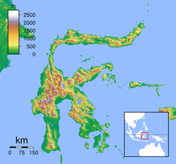 Map showing the location of Taman Nasional Bunakén