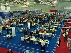 A torinói sakkolimpia versenycsarnoka