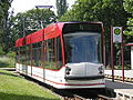 Combino tram in Erfurt, Thuringia, Germany.