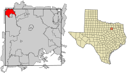Location of Coppell in Dallas County, Texas