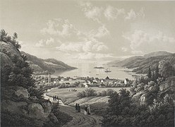 Sandefjord in 1848, painting