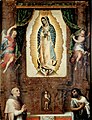 The altar image of Our Lady of Guadalupe with St. John the Baptist, Juan de Zumárraga and St. Juan Diego. Miguel Cabrera.