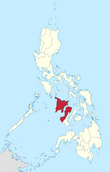 Mapa ti Filipinas a mangipakpakita ti Akinlaud a Visayas