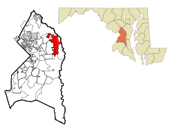 Location of Bowie in the State of Maryland