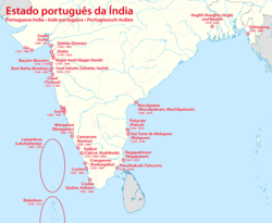 Португальської Індії: історичні кордони на карті