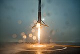 Falcon 9 flight 21's landing approach before it soft-landed and tipped over due to a leg lock failure