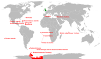 Locations of British overseas territories and Crown dependencies