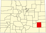 State map highlighting Bent County