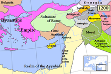 Map of Lesser Armenia and its surroundings in 1200